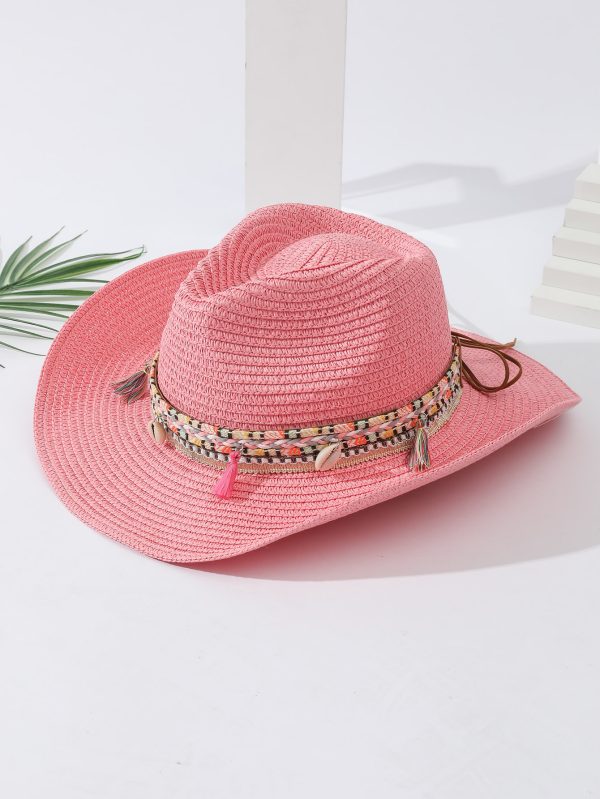 adjustable shade beach visor straw hat women summer sun paper straw hats wholesale beach fashion straw cap - Image 5