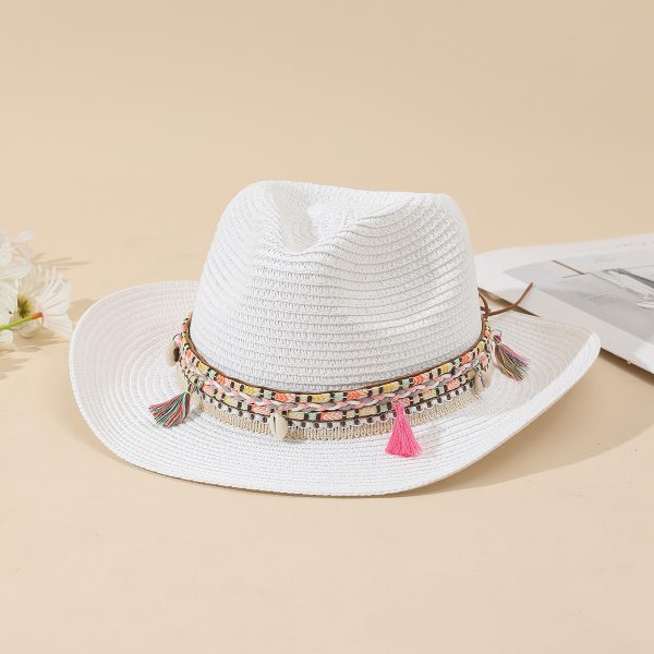adjustable shade beach visor straw hat women summer sun paper straw hats wholesale beach fashion straw cap - Image 6