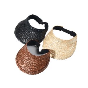 wholesale unisex handmade straw hat adjustable shade beach visor wheat straw hat high quality straw hats