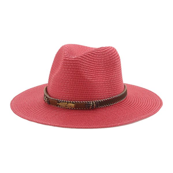 paper straw hats panama wide brim straw hat wholesale summer beach straw cap unisex fashion cap hats - Image 2