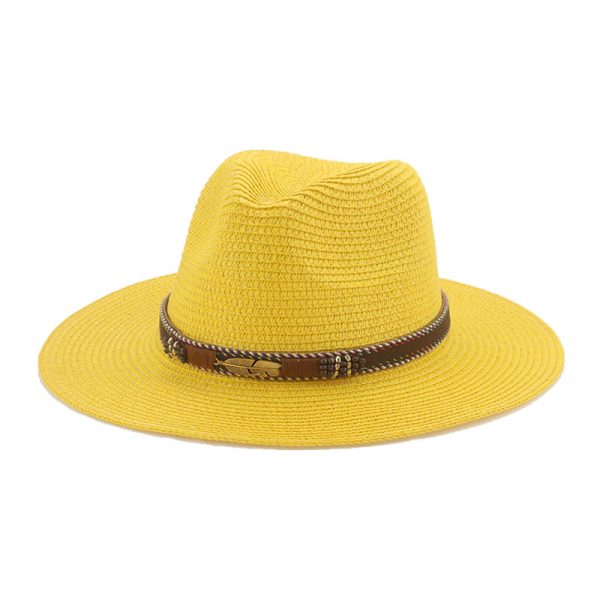 paper straw hats panama wide brim straw hat wholesale summer beach straw cap unisex fashion cap hats - Image 3