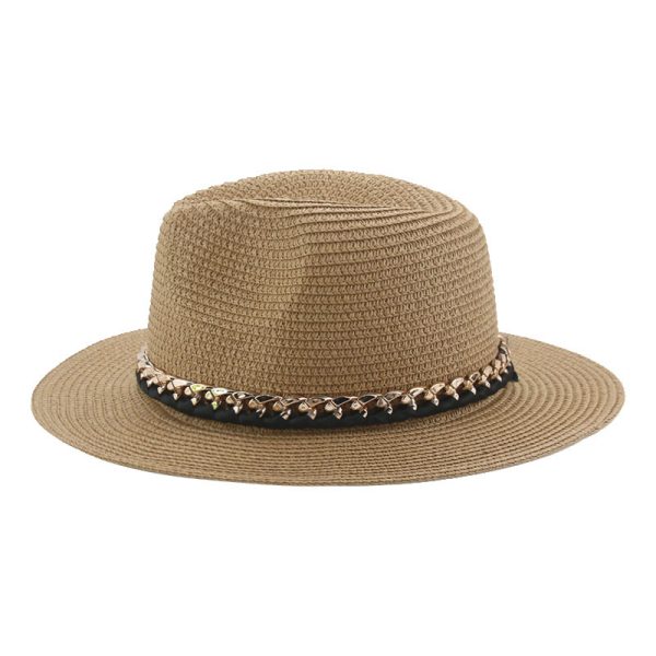 wide brim cowboy straw hat wholesale summer panama formal straw hat custom color fashion straw hats - Image 2