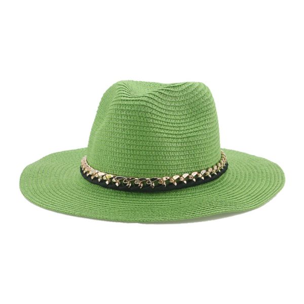 wide brim cowboy straw hat wholesale summer panama formal straw hat custom color fashion straw hats - Image 3