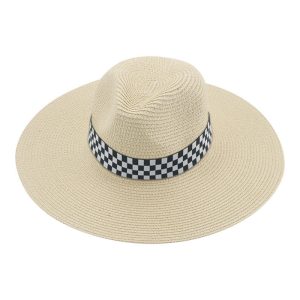 wholesale custom straw hat summer unisex panama top straw hats beach wide brim cheap paper straw hats caps
