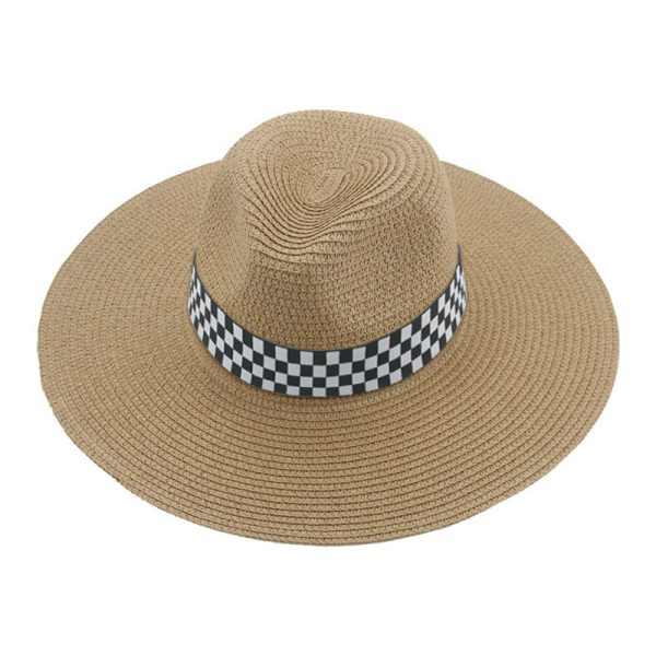 wholesale custom straw hat summer unisex panama top straw hats beach wide brim cheap paper straw hats caps - Image 4