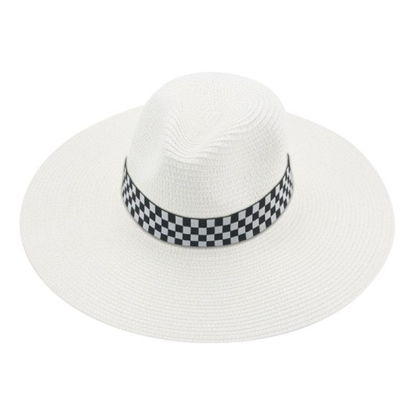 wholesale custom straw hat summer unisex panama top straw hats beach wide brim cheap paper straw hats caps - Image 5