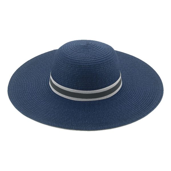 vintage wide brim straw hat wholesale panama top straw hat summer adjustable shade beach visor straw hat - Image 6