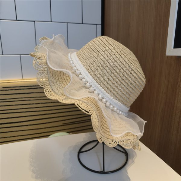 womens baby kids wide brim straw hat candy color summer sun visor straw caps wholesale beach school straw hats - Image 2
