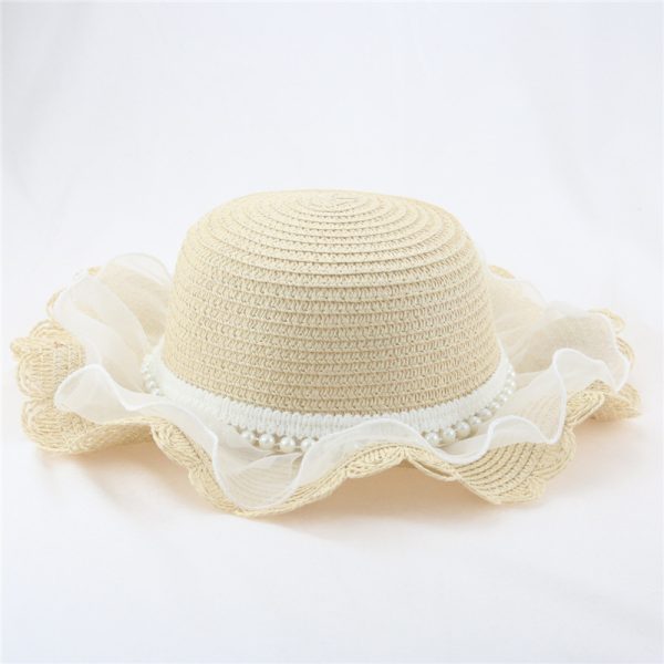 womens baby kids wide brim straw hat candy color summer sun visor straw caps wholesale beach school straw hats - Image 5