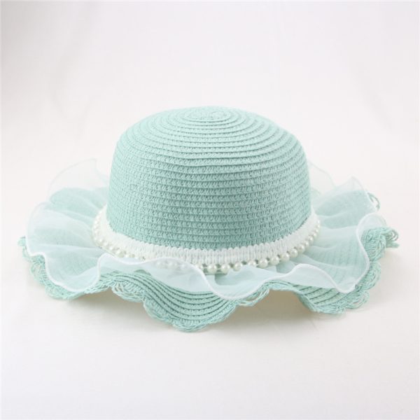 womens baby kids wide brim straw hat candy color summer sun visor straw caps wholesale beach school straw hats - Image 6