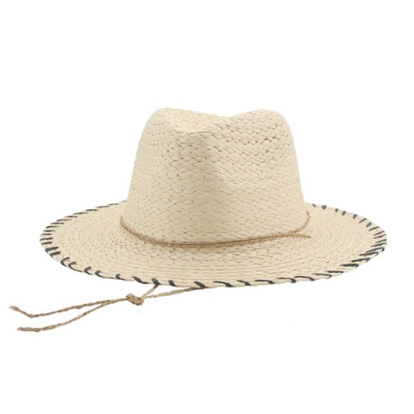 adjustable shade beach visor straw hat unisex fashion wide brim straw hat summer wholesale straw hats - Image 2