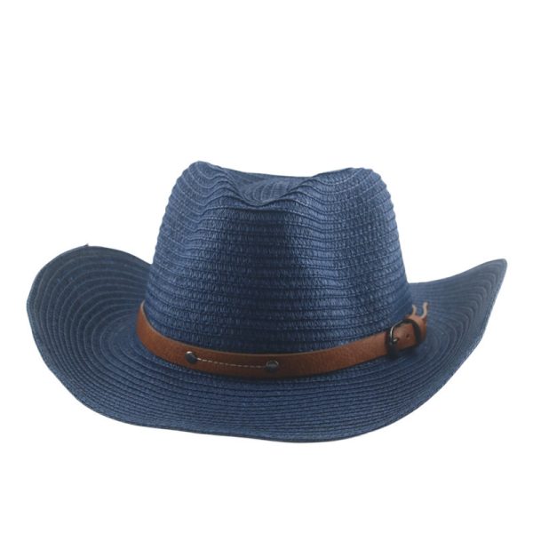cowboy high quality summer straw hats wholesale summer fashion  paper straw hats custom color school straw cap - Image 2