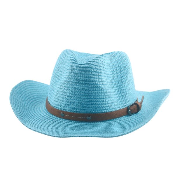 cowboy high quality summer straw hats wholesale summer fashion  paper straw hats custom color school straw cap - Image 3