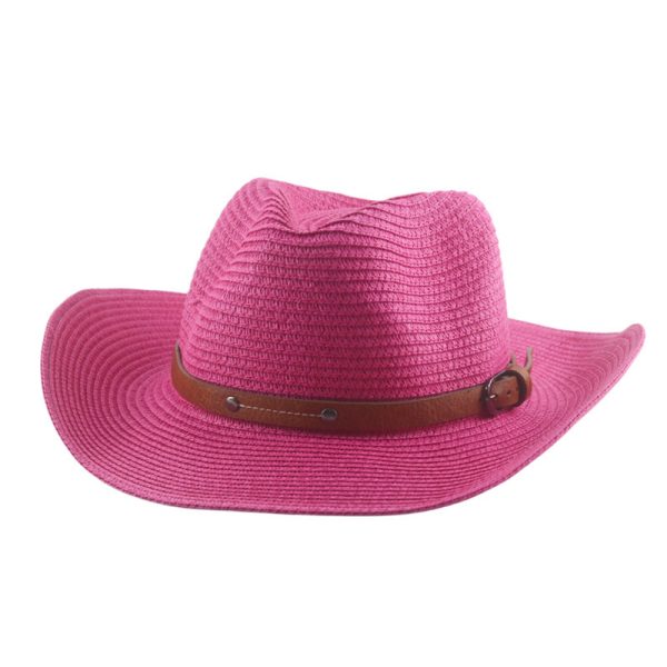 cowboy high quality summer straw hats wholesale summer fashion  paper straw hats custom color school straw cap - Image 6