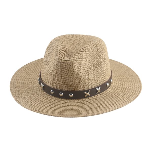 western cowboy paper straw hats wholesale unisex wide brim straw hat custom high quality summer straw hat - Image 2