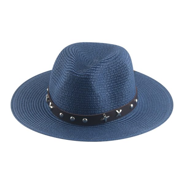 western cowboy paper straw hats wholesale unisex wide brim straw hat custom high quality summer straw hat - Image 3