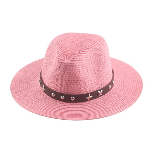 western cowboy paper straw hats wholesale unisex wide brim straw hat custom high quality summer straw hat - Image 4