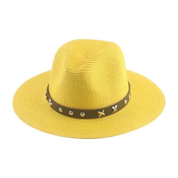 western cowboy paper straw hats wholesale unisex wide brim straw hat custom high quality summer straw hat - Image 5