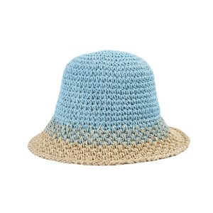 custom women straw hats colorful crochet high quality summer bucket straw hat school fashion straw hat