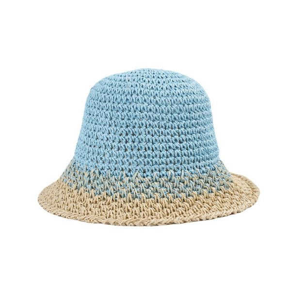 custom women straw hats colorful crochet high quality summer bucket straw hat school fashion straw hat