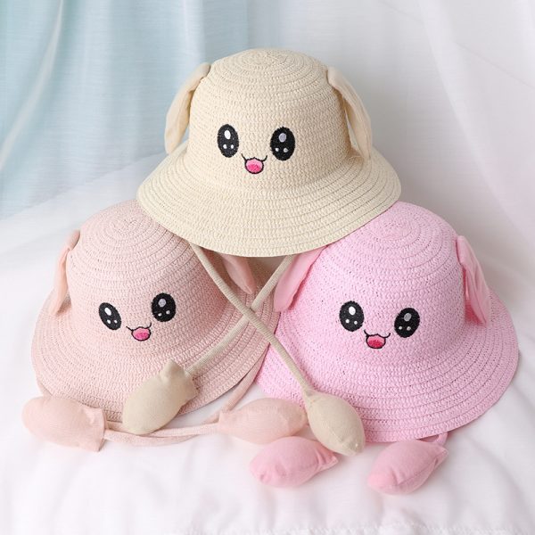 straw hats baby cartoon kids straw hat wholesale beach lifeguard quality straw cowboy cap custom caps - Image 2