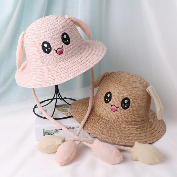 straw hats baby cartoon kids straw hat wholesale beach lifeguard quality straw cowboy cap custom caps - Image 3
