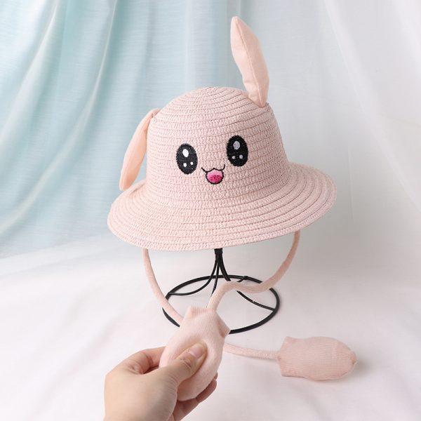 straw hats baby cartoon kids straw hat wholesale beach lifeguard quality straw cowboy cap custom caps - Image 5