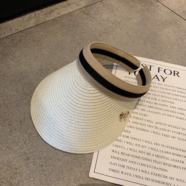 straw hats with custom logo wholesale open top straw sun hats one piece beach straw hats for women caps - Image 5