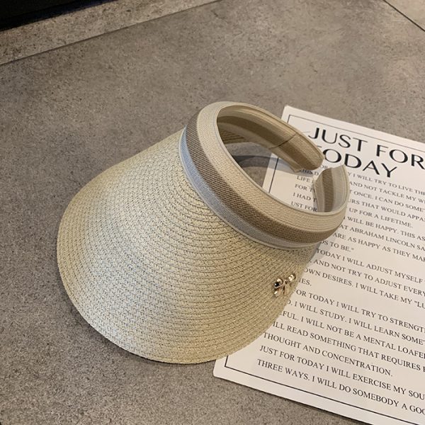 straw hats with custom logo wholesale open top straw sun hats one piece beach straw hats for women caps - Image 6