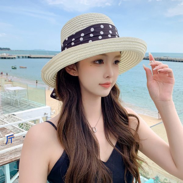 straw hats summer women wholesale bucket beach sun straw caps custom quality straw hat one piece caps - Image 2