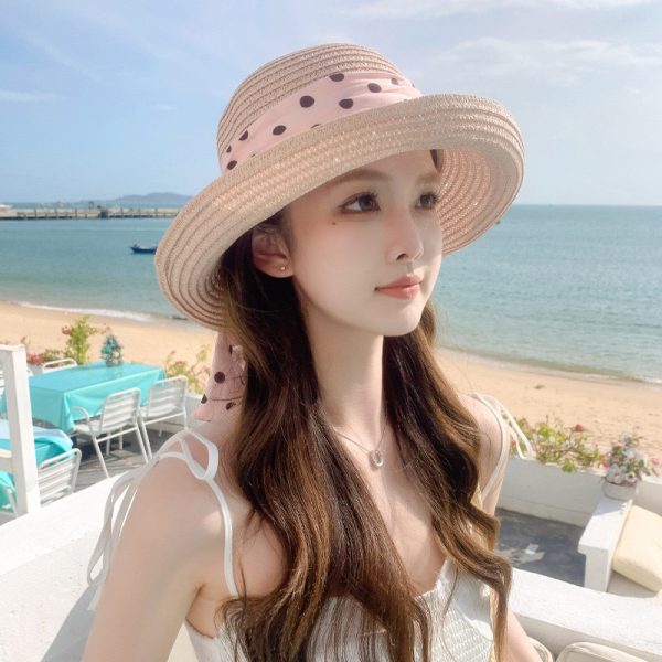 straw hats summer women wholesale bucket beach sun straw caps custom quality straw hat one piece caps - Image 4