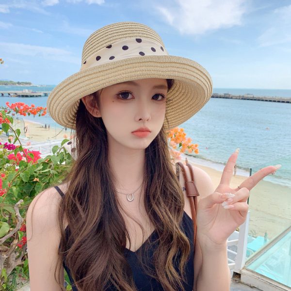 straw hats summer women wholesale bucket beach sun straw caps custom quality straw hat one piece caps - Image 5