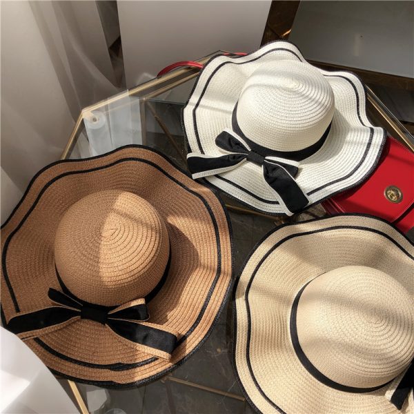 straw beach hats women wholesale weave a straw hat fedora cap custom sun visor straw hats wide brim - Image 2