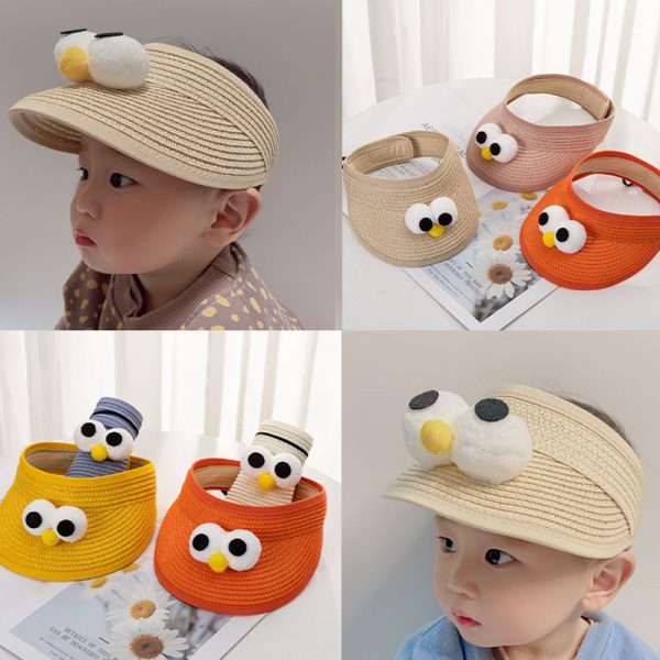 straw hat one piece wholesale child open top straw hats high quality summer one piece straw hat caps - Image 2