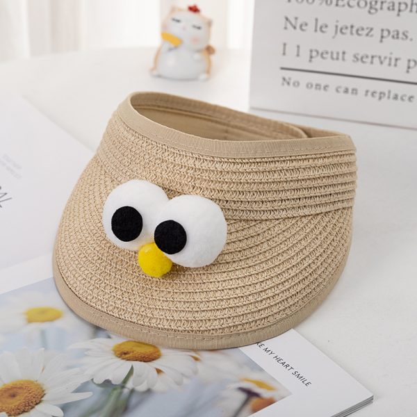 straw hat one piece wholesale child open top straw hats high quality summer one piece straw hat caps - Image 3