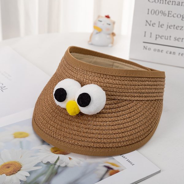 straw hat one piece wholesale child open top straw hats high quality summer one piece straw hat caps - Image 4
