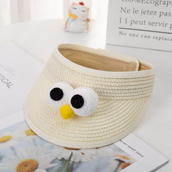straw hat one piece wholesale child open top straw hats high quality summer one piece straw hat caps - Image 5