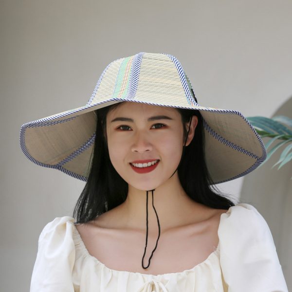 custom straw hats summer women wholesale fold beach straw fishing hats cap quality straw hat one piece - Image 5