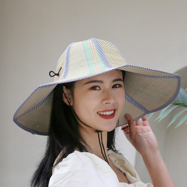 custom straw hats summer women wholesale fold beach straw fishing hats cap quality straw hat one piece - Image 6