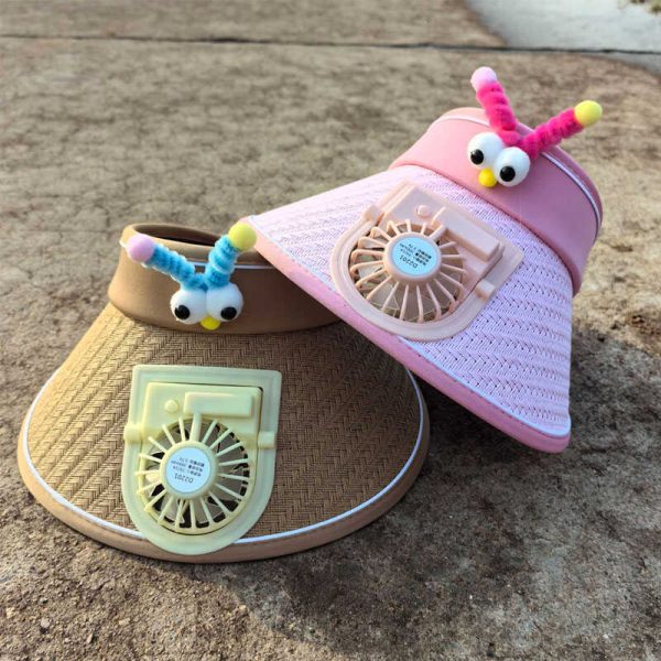 straw hats wholesale fan sun visor child straw hats caps summer fashion straw hats custom wide brim cap - Image 2