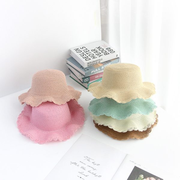 straw hats wholesale solid color women straw bucket hat custom beach sun visor straw caps hats one piece - Image 2