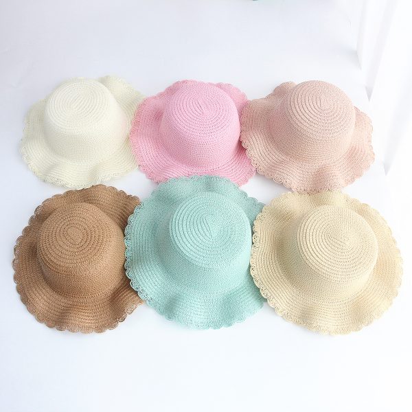 straw hats wholesale solid color women straw bucket hat custom beach sun visor straw caps hats one piece - Image 3