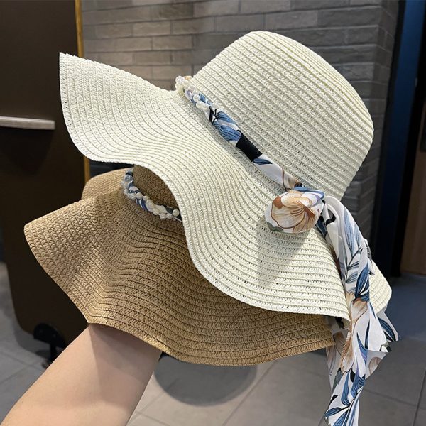 women straw hat wholesale summer beach sun visor quality straw cowboy hat one piece weave a straw hat - Image 2