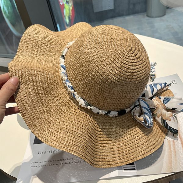 women straw hat wholesale summer beach sun visor quality straw cowboy hat one piece weave a straw hat - Image 5