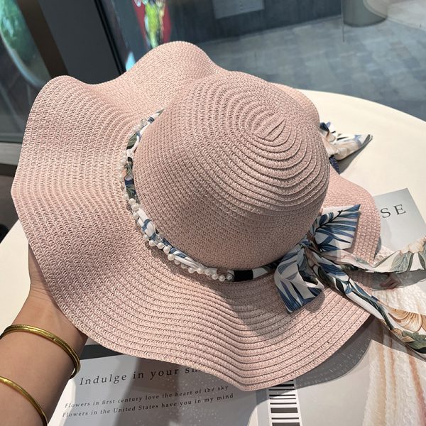 women straw hat wholesale summer beach sun visor quality straw cowboy hat one piece weave a straw hat - Image 6