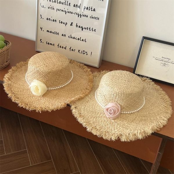 wholesale summer women wide brim straw hats and caps quality straw raffia hat sun beach custom straw hats - Image 3