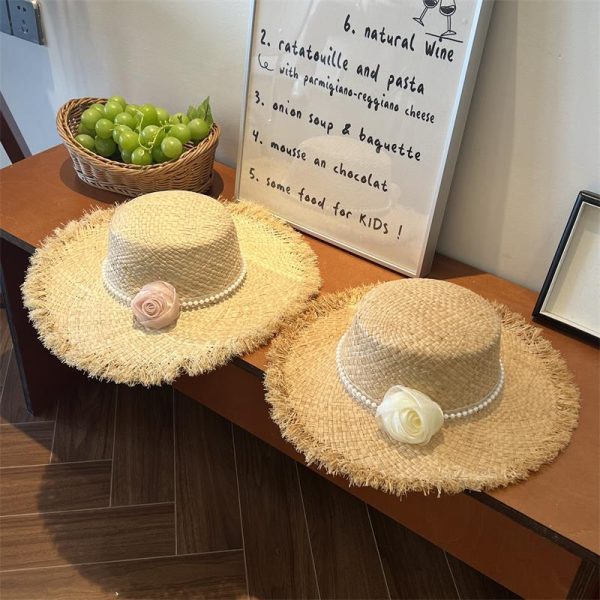 wholesale summer women wide brim straw hats and caps quality straw raffia hat sun beach custom straw hats - Image 4