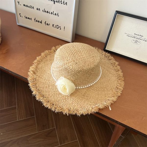 wholesale summer women wide brim straw hats and caps quality straw raffia hat sun beach custom straw hats - Image 5