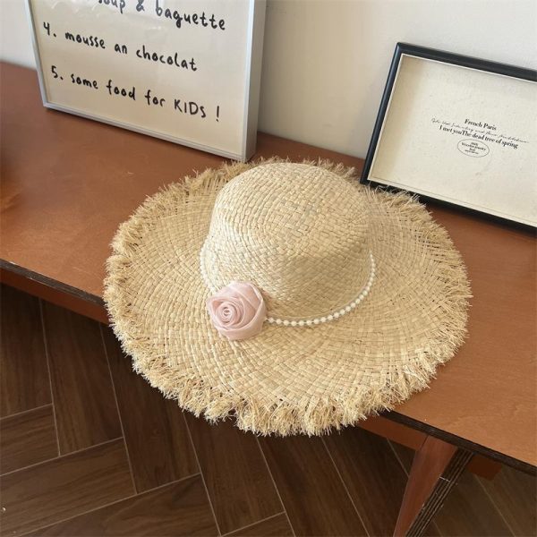 wholesale summer women wide brim straw hats and caps quality straw raffia hat sun beach custom straw hats - Image 6