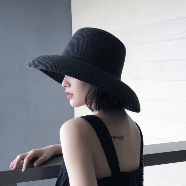 beach for women summer  wholesale straw hats quality wide brim straw hat and caps custom solid color straw hat - Image 2